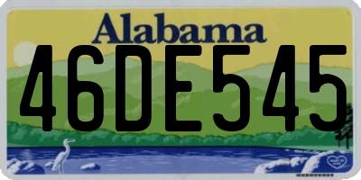 AL license plate 46DE545