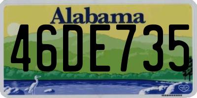 AL license plate 46DE735