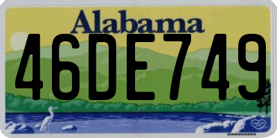 AL license plate 46DE749