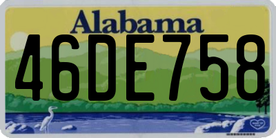 AL license plate 46DE758