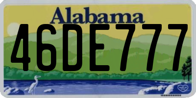 AL license plate 46DE777