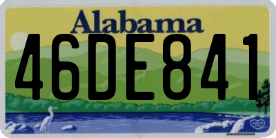 AL license plate 46DE841