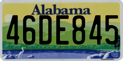 AL license plate 46DE845