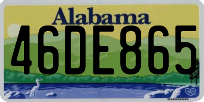 AL license plate 46DE865
