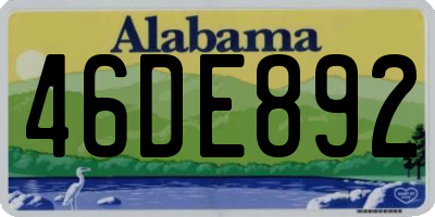 AL license plate 46DE892