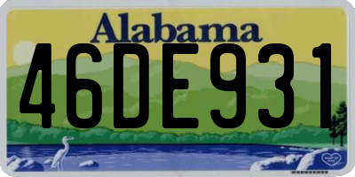 AL license plate 46DE931
