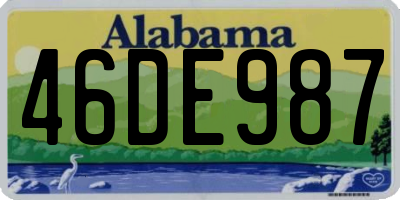 AL license plate 46DE987