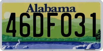 AL license plate 46DF031