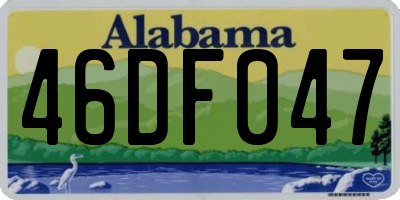 AL license plate 46DF047