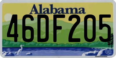 AL license plate 46DF205