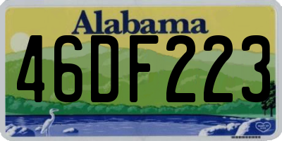 AL license plate 46DF223
