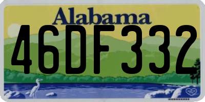 AL license plate 46DF332