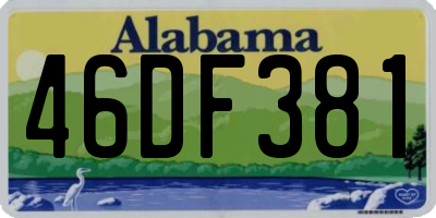 AL license plate 46DF381