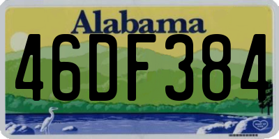 AL license plate 46DF384