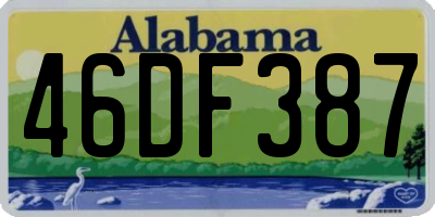 AL license plate 46DF387