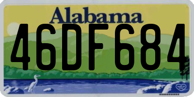 AL license plate 46DF684