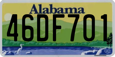 AL license plate 46DF701