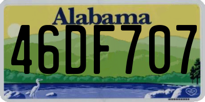 AL license plate 46DF707