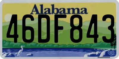 AL license plate 46DF843