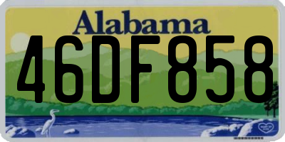 AL license plate 46DF858