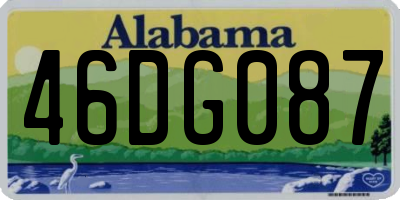 AL license plate 46DG087