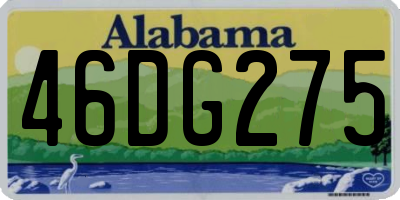 AL license plate 46DG275