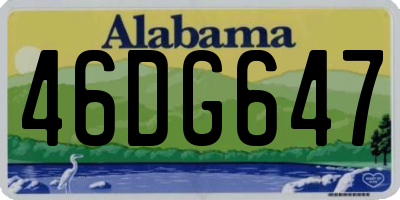 AL license plate 46DG647