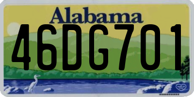 AL license plate 46DG701