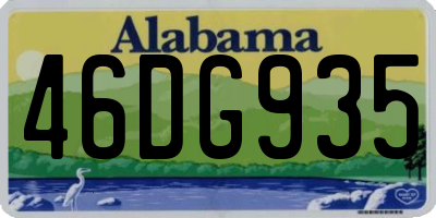 AL license plate 46DG935