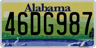 AL license plate 46DG987