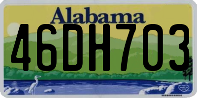 AL license plate 46DH703
