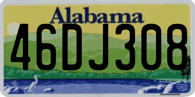 AL license plate 46DJ308