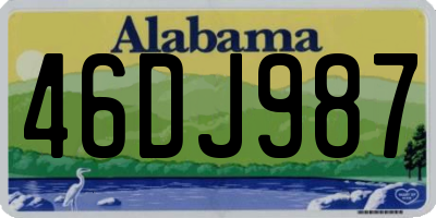 AL license plate 46DJ987