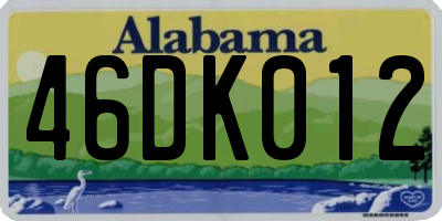 AL license plate 46DK012