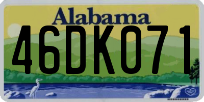 AL license plate 46DK071