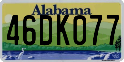 AL license plate 46DK077