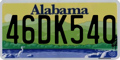 AL license plate 46DK540