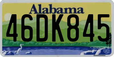 AL license plate 46DK845