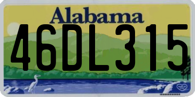 AL license plate 46DL315