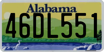 AL license plate 46DL551