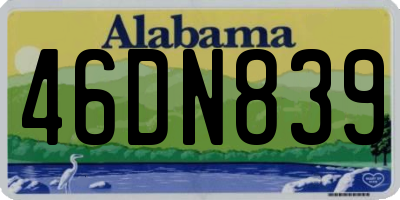 AL license plate 46DN839
