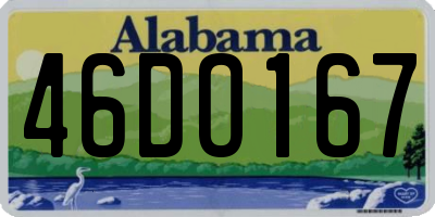 AL license plate 46DO167