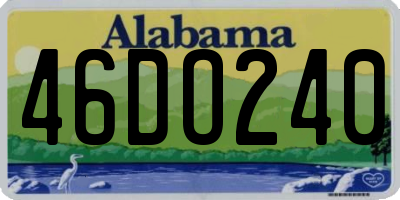 AL license plate 46DO240