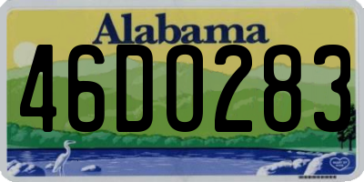 AL license plate 46DO283