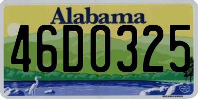 AL license plate 46DO325