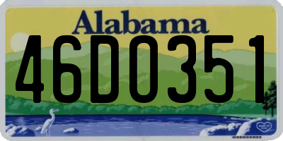 AL license plate 46DO351