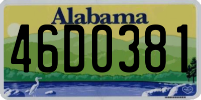 AL license plate 46DO381