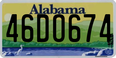 AL license plate 46DO674