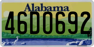 AL license plate 46DO692