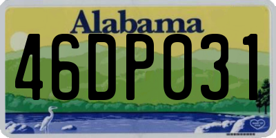 AL license plate 46DP031